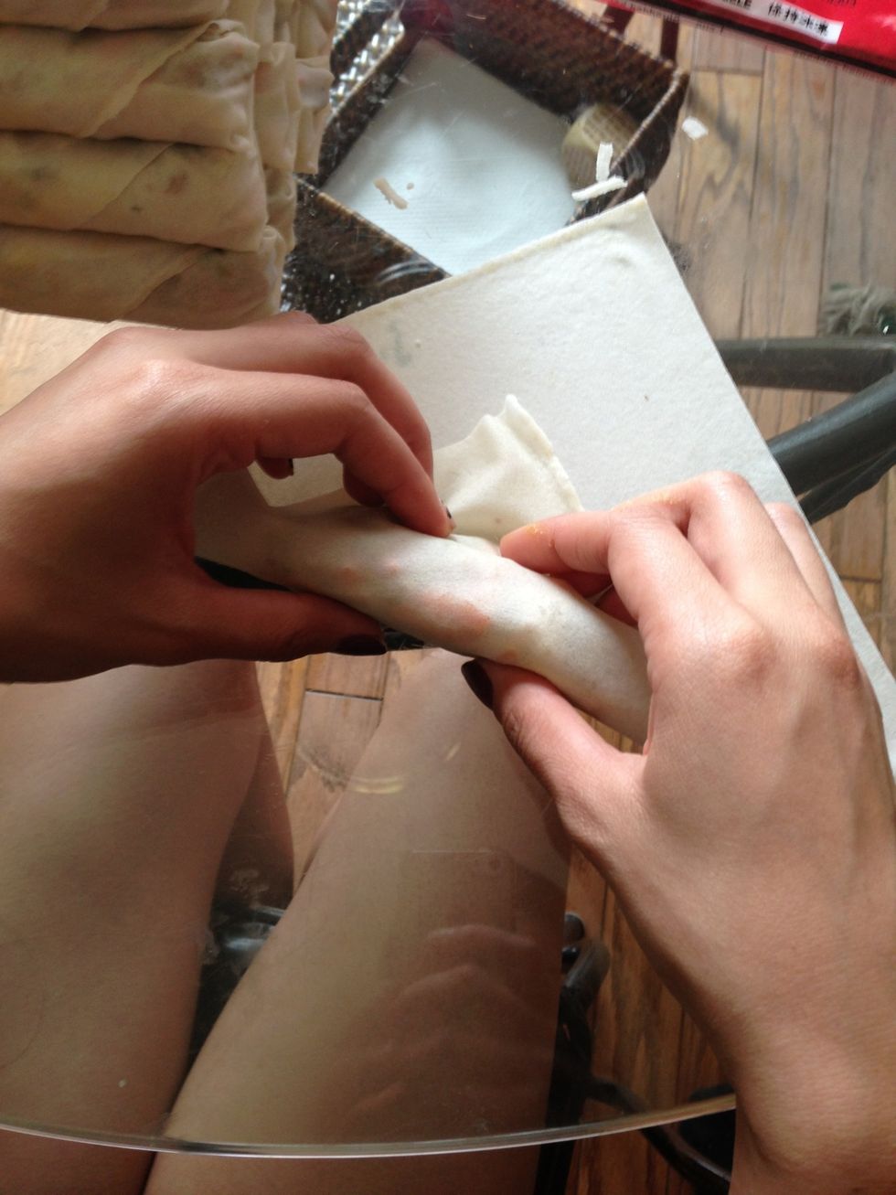 Fold corner over