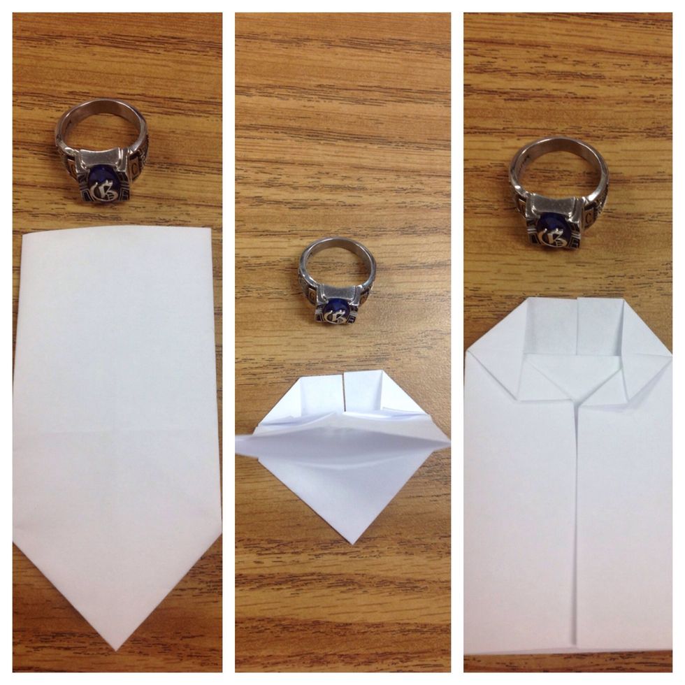 Fold down the top layer as shown.