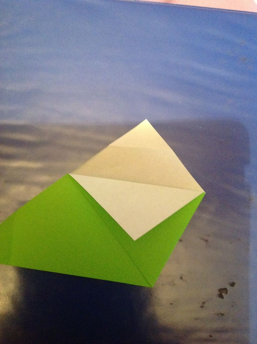 Fold down top layer, unfold