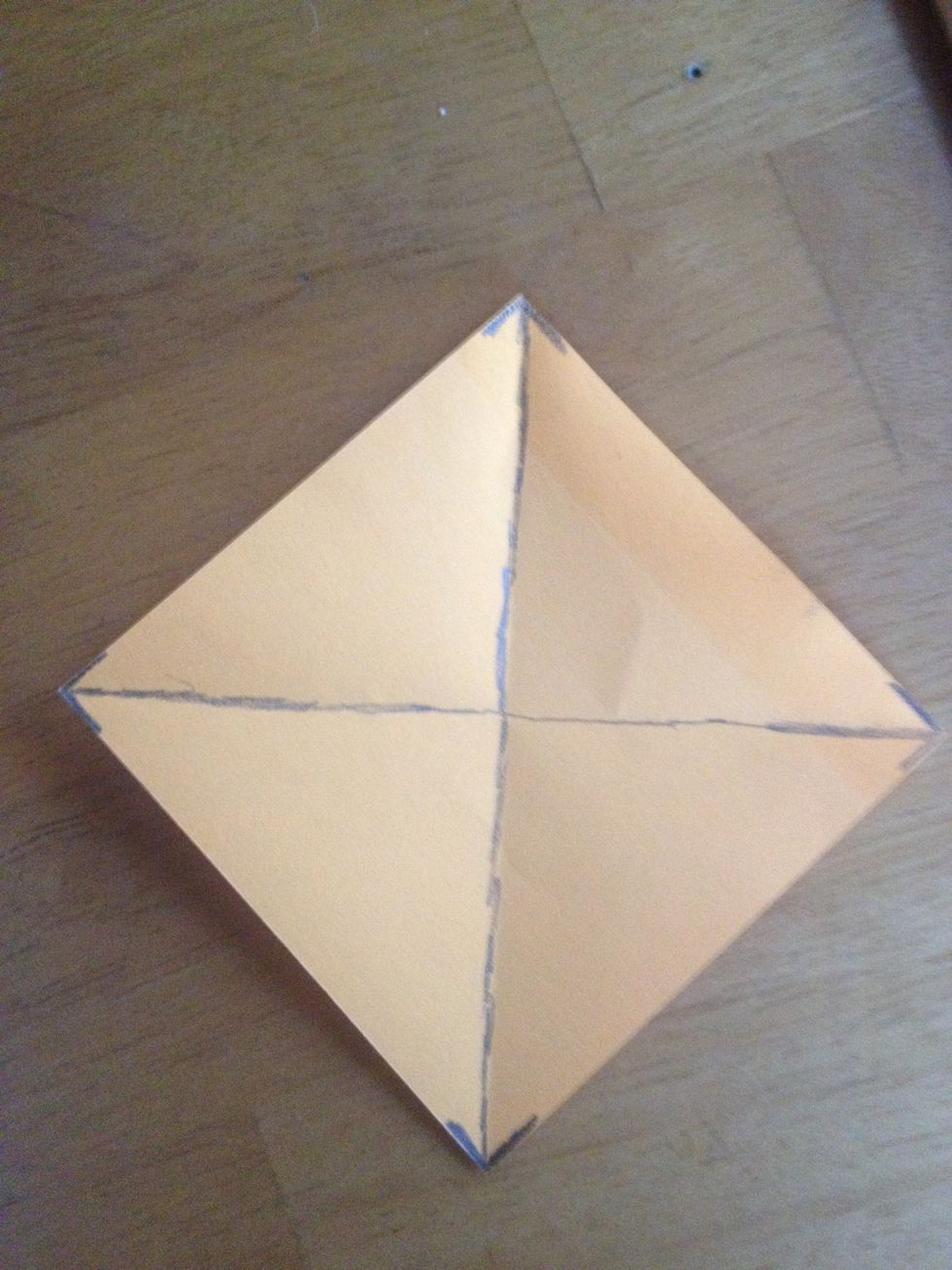 Fold each note where my arrows are pointing. If your notes are sticky fold so that it would stick to each other