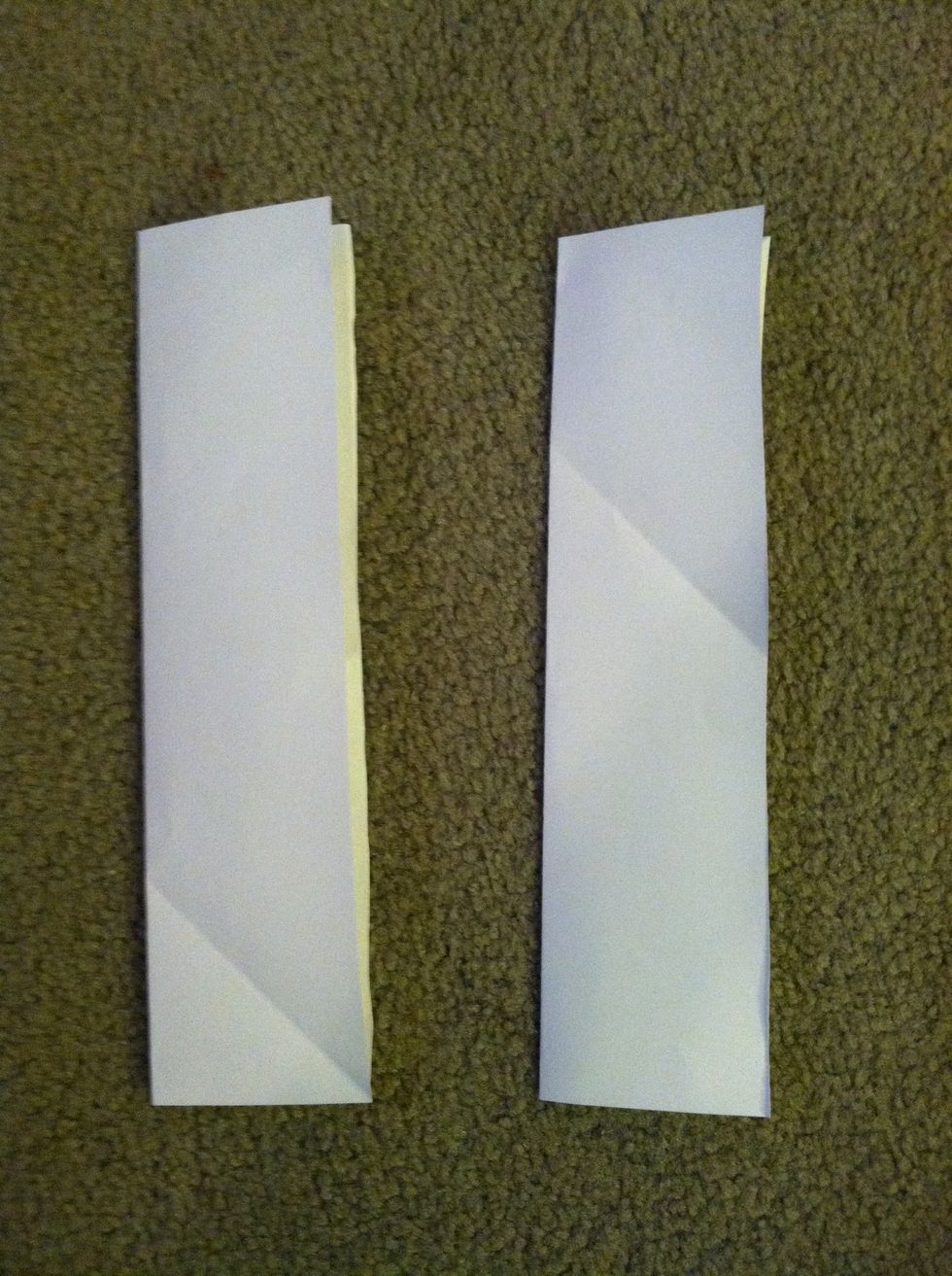 Fold each of these rectangles in half the long way.