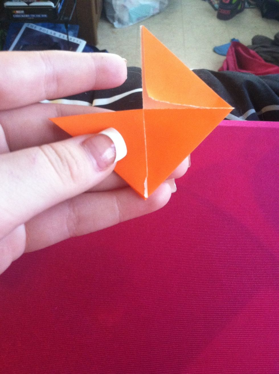 Fold each triangle down