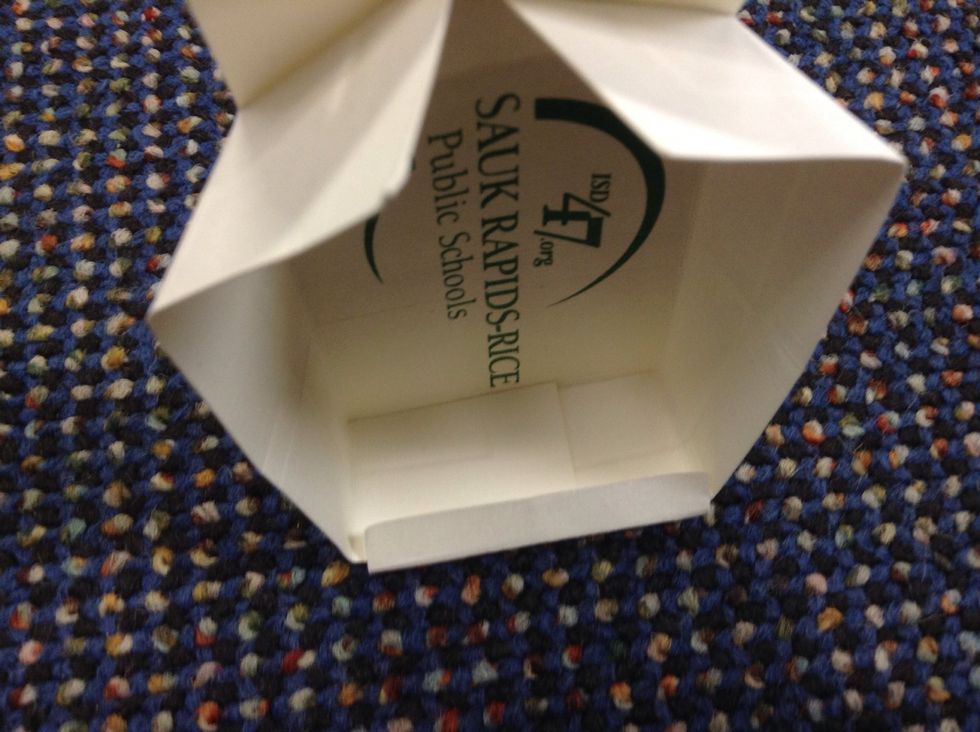 Fold excess down to seal box.