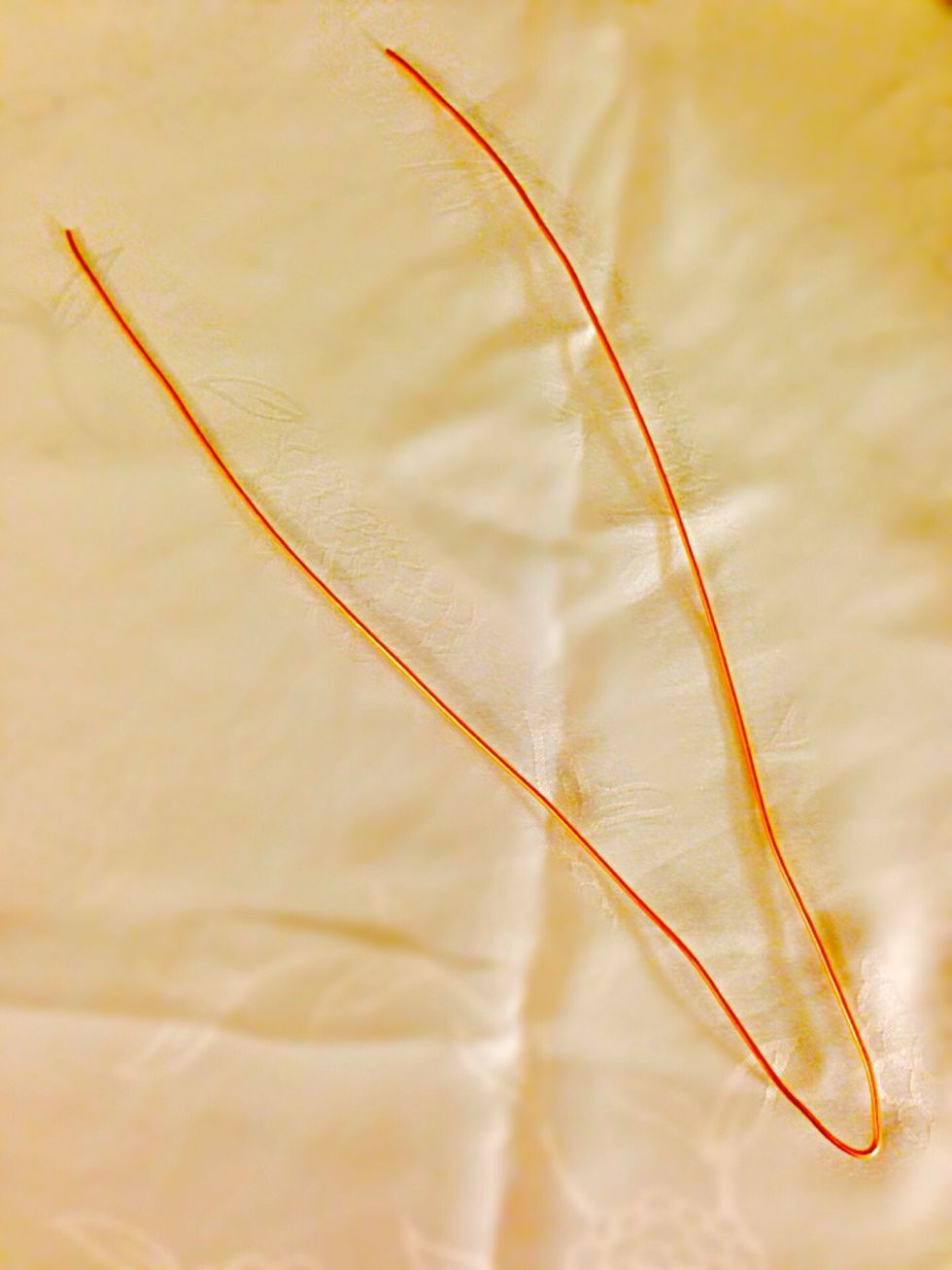 Fold floral wire in two, or use any wire that is thick enough to hold the heart shape. Cut if it's too long