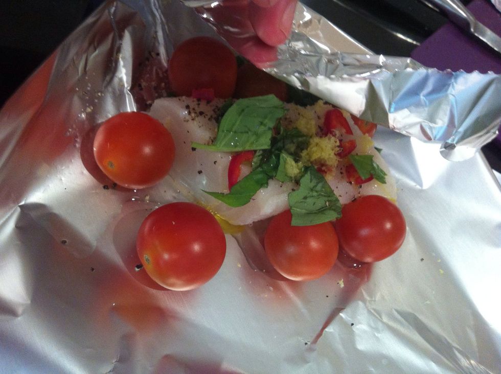 Fold foil over top and pinch shut