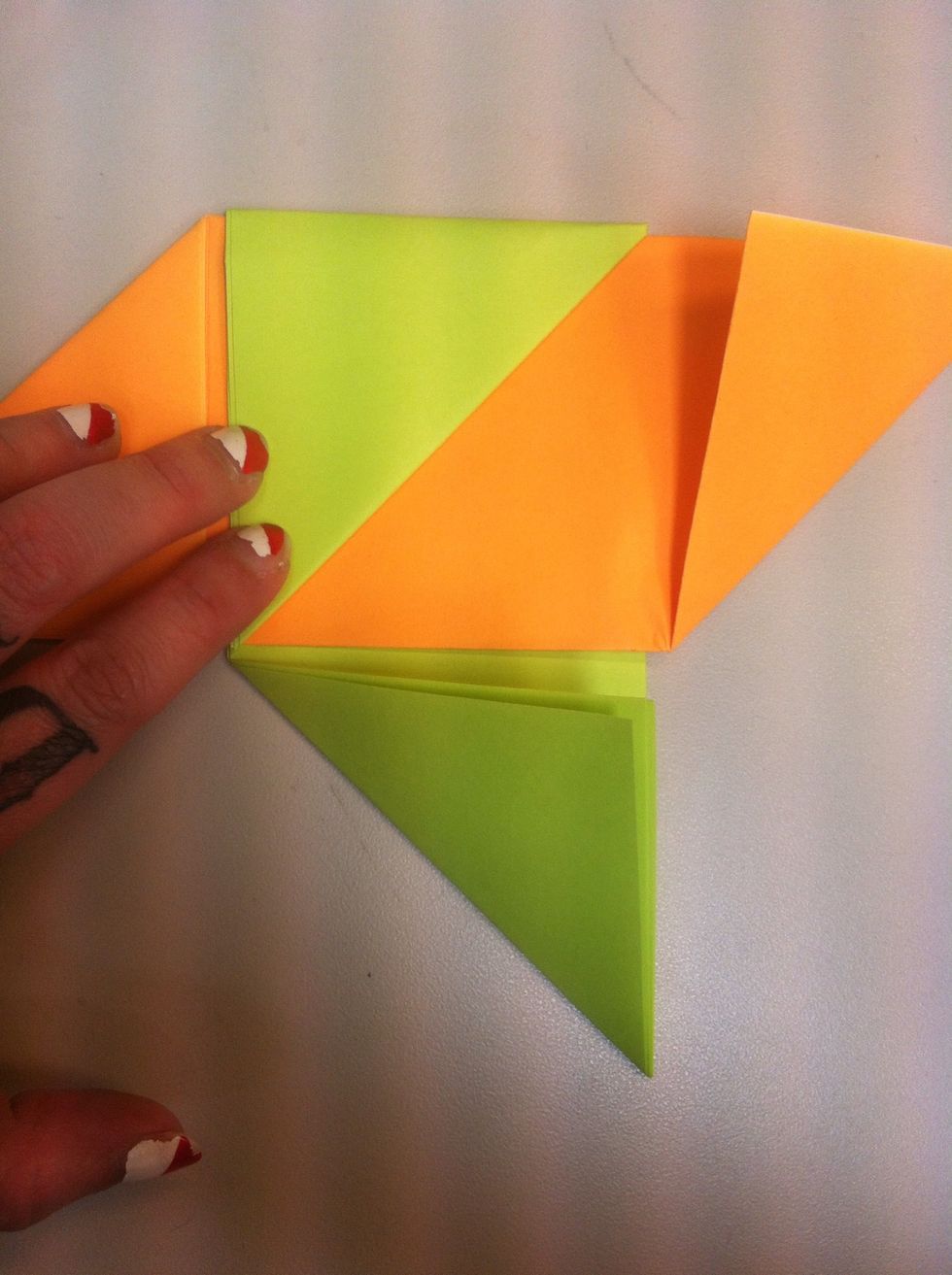 Fold green triangle down.