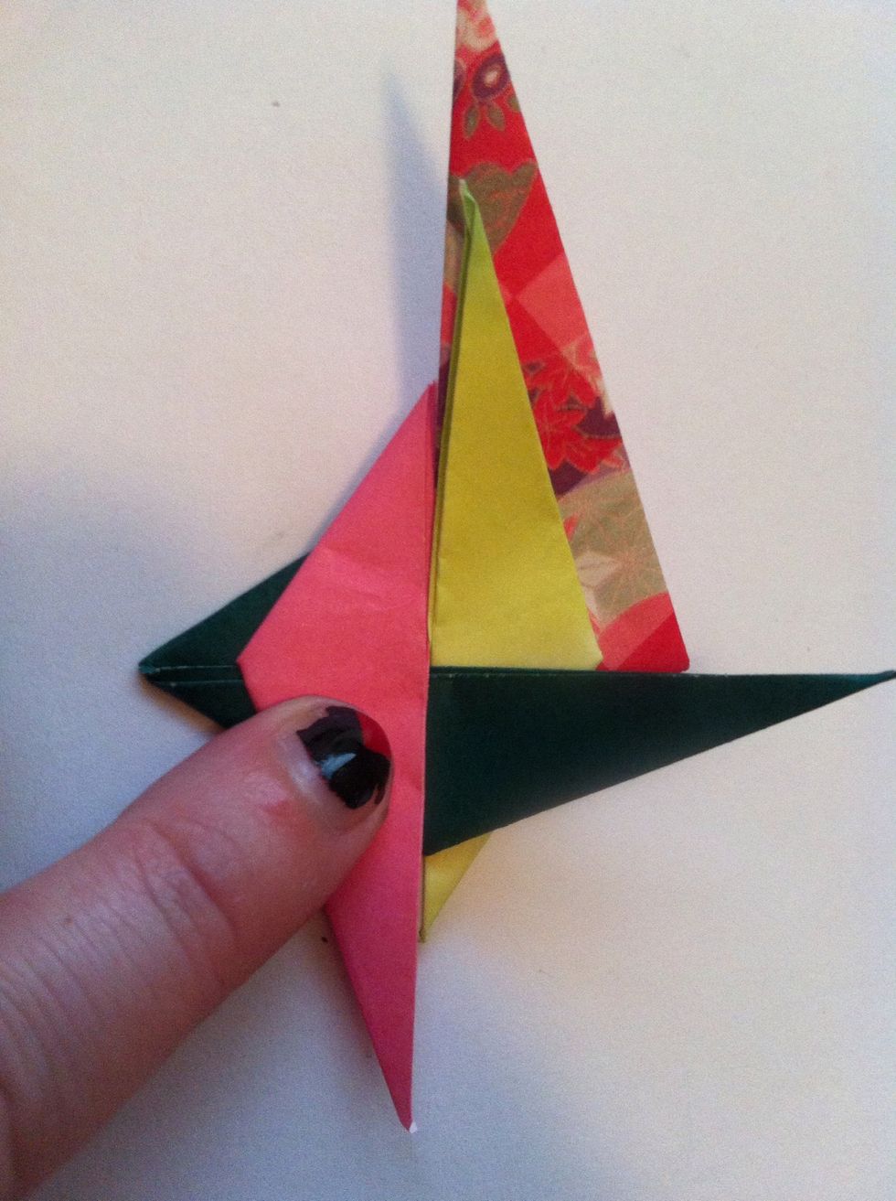 Fold green (yellow) up.