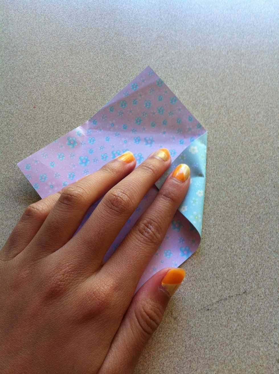 Fold In a corner but not quite to the middle