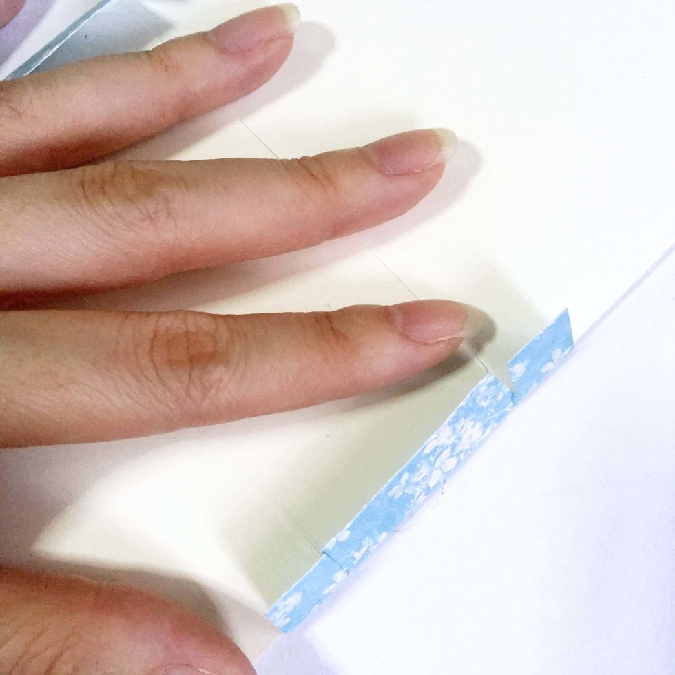 Fold in and apply glue.