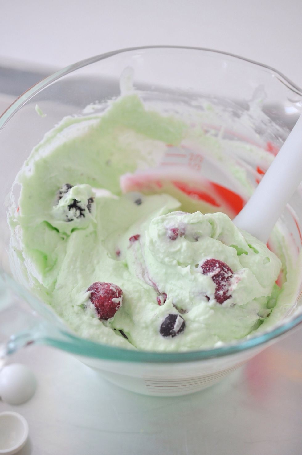 Fold in berries. I used a blend of raspberries, blueberries and strawberries.