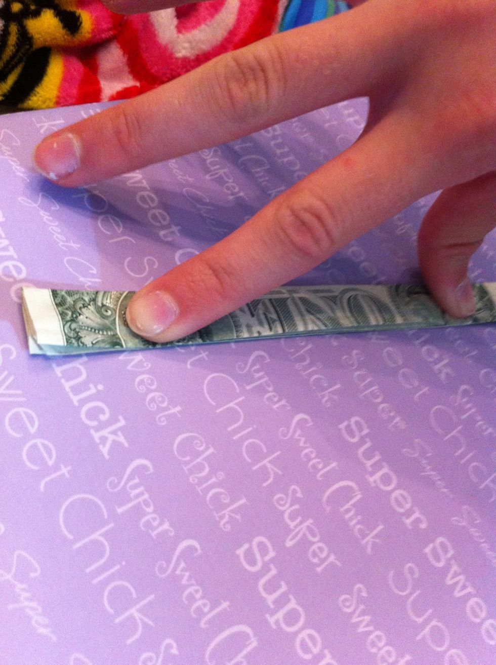 Fold In half again but don't leave any space this time