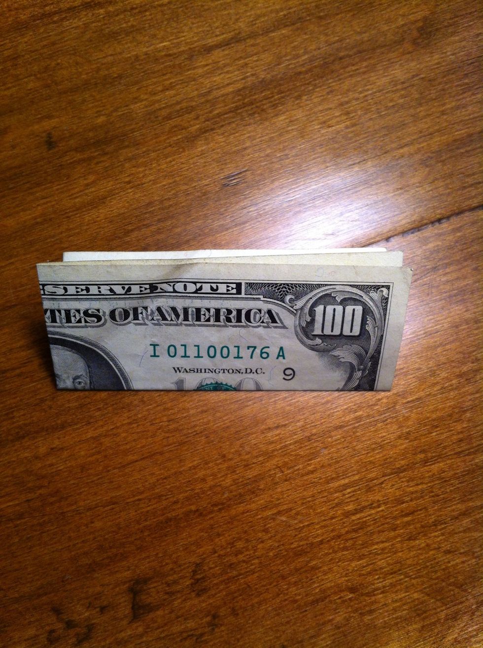 Fold in half again, this time bottom to top.