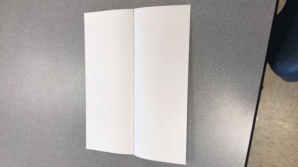Fold in half as shown.