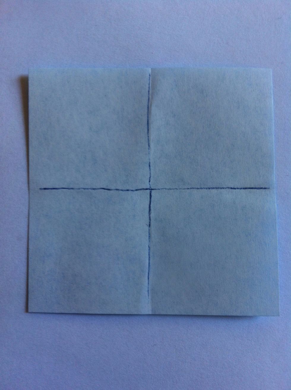 Fold in half both ways. Unfold.