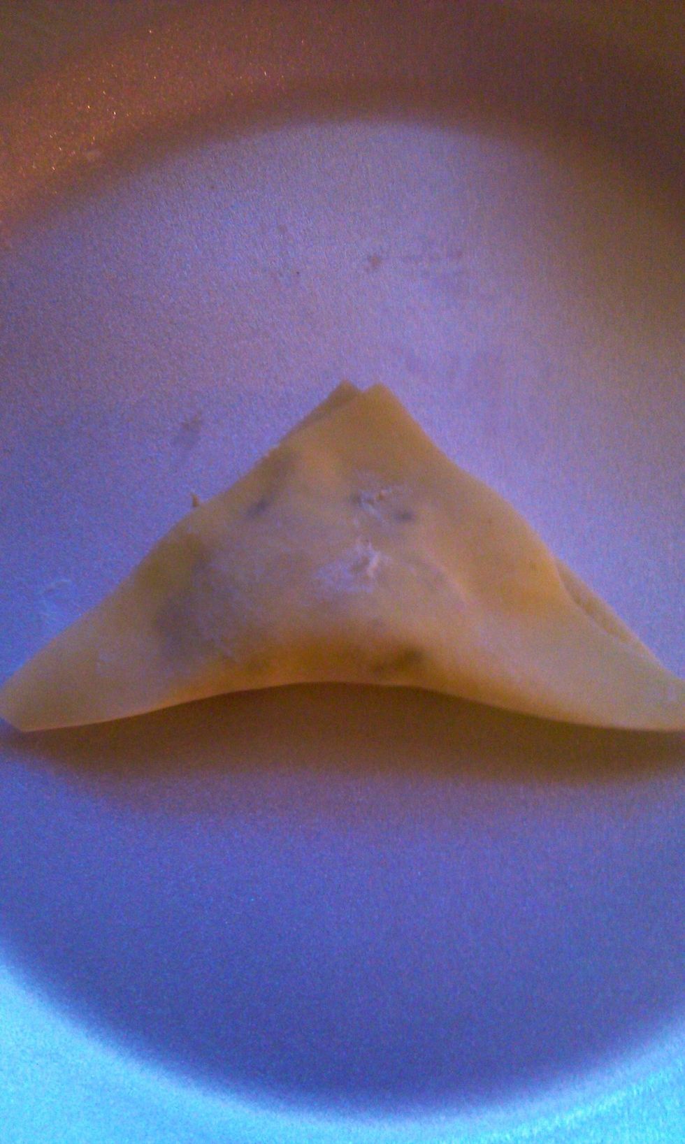 Fold in half.  Can use water to help seal it.