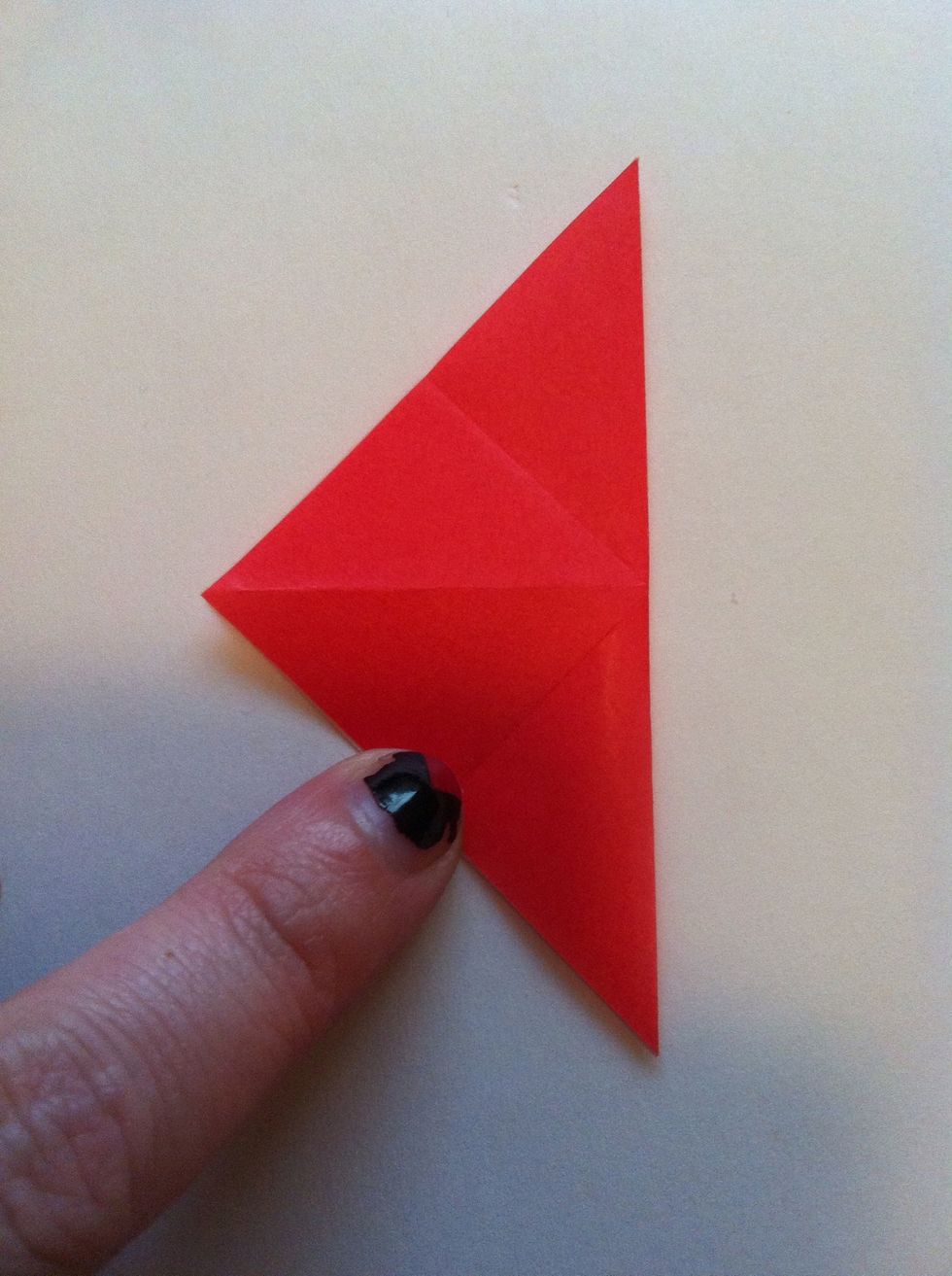 Fold in half diagonally other way. Unfold.