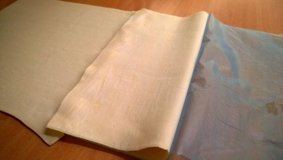 Fold in half, fold again, roll, press, fold, roll until you have a pastry log.