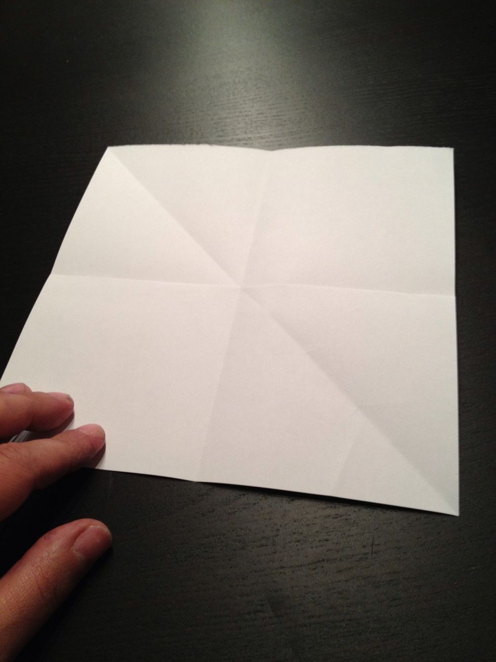 Fold in half from left to right and open