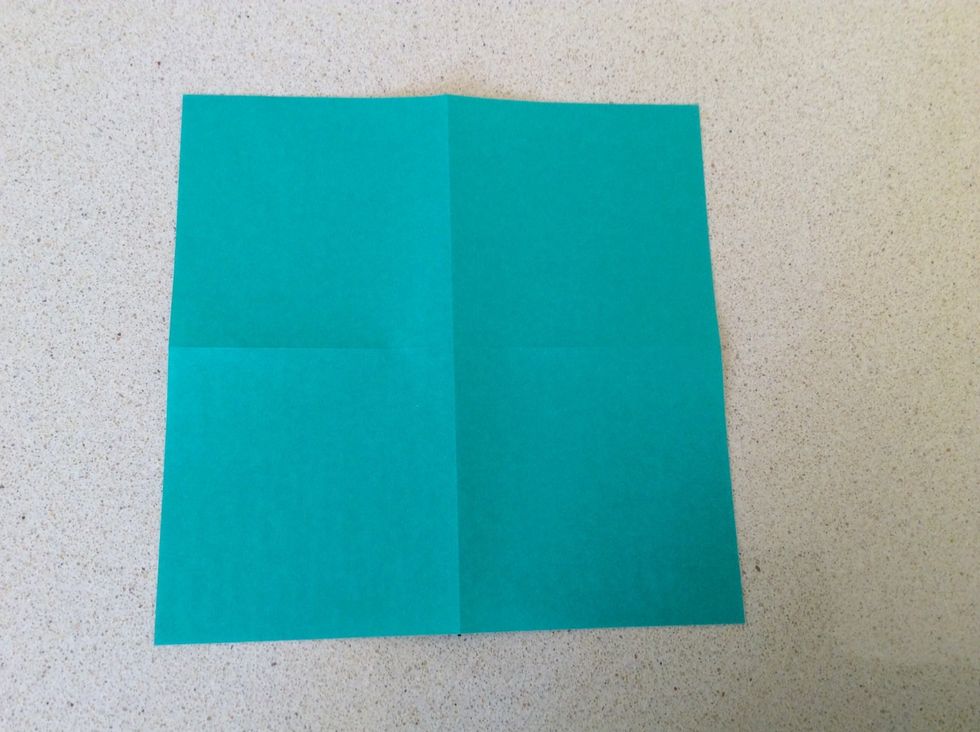 Fold in half horizontally and vertically.