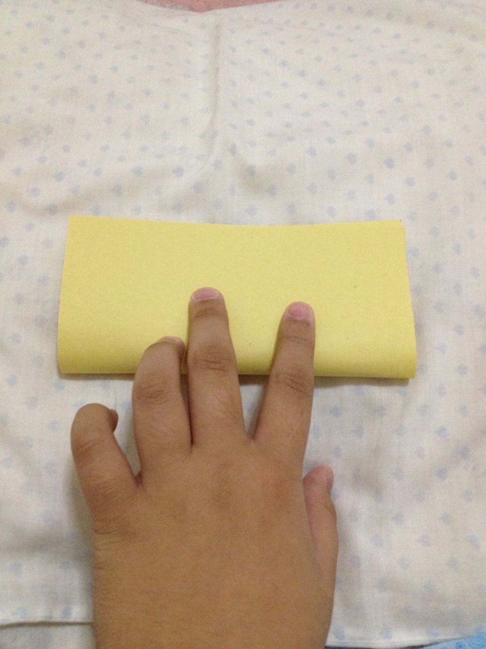 Fold in half upward.