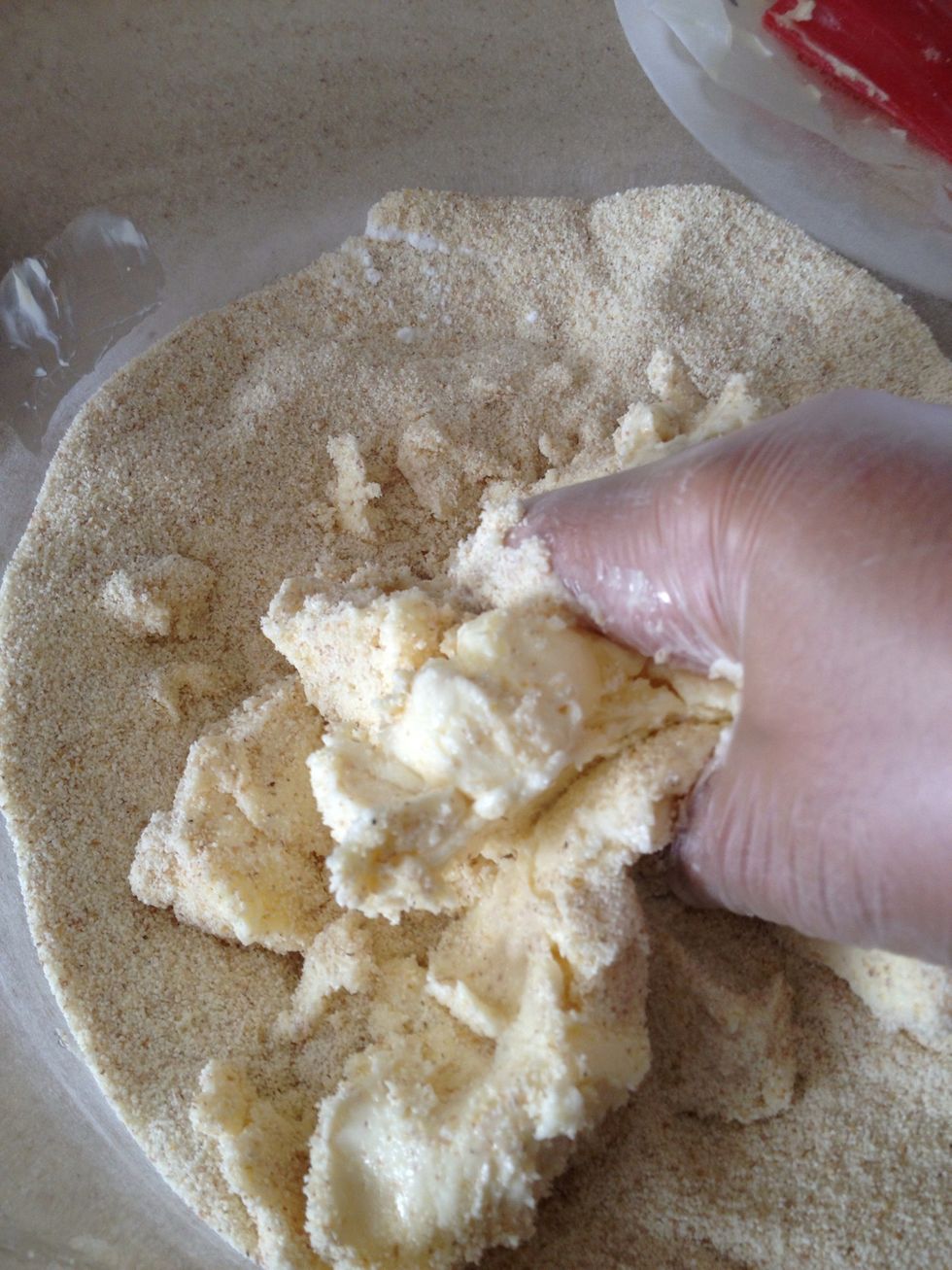 Fold in softened butter, I like to use a gloved hand because reasons.