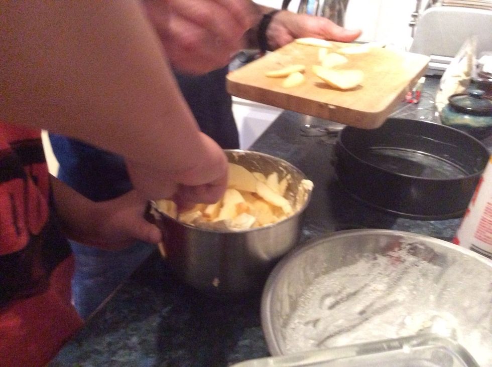 Fold in the chopped apples.