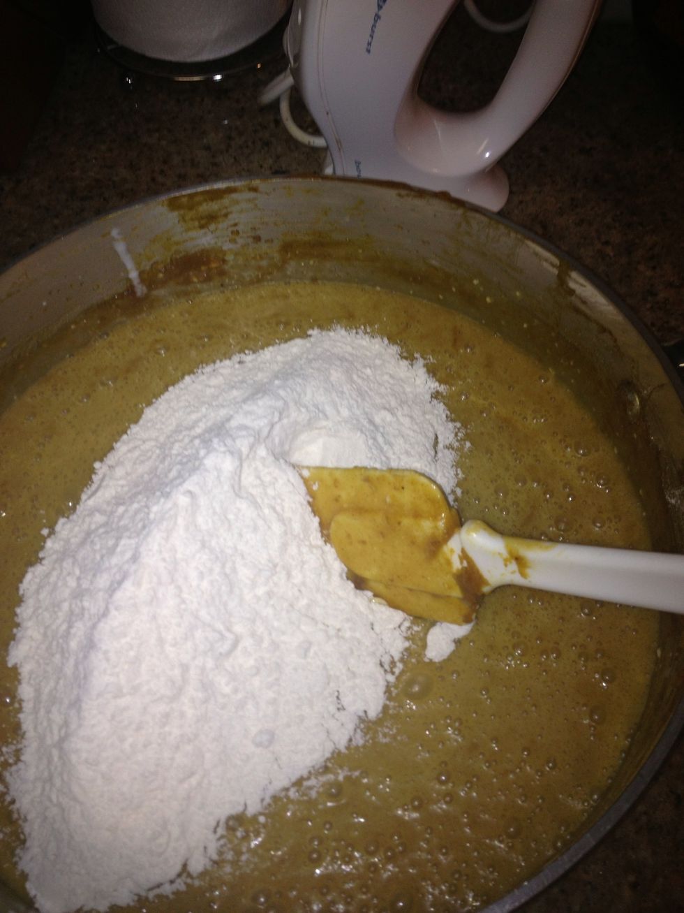 Fold in the dry ingredients don't over mix