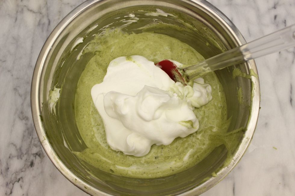 Fold in the final 1/3 of meringue.