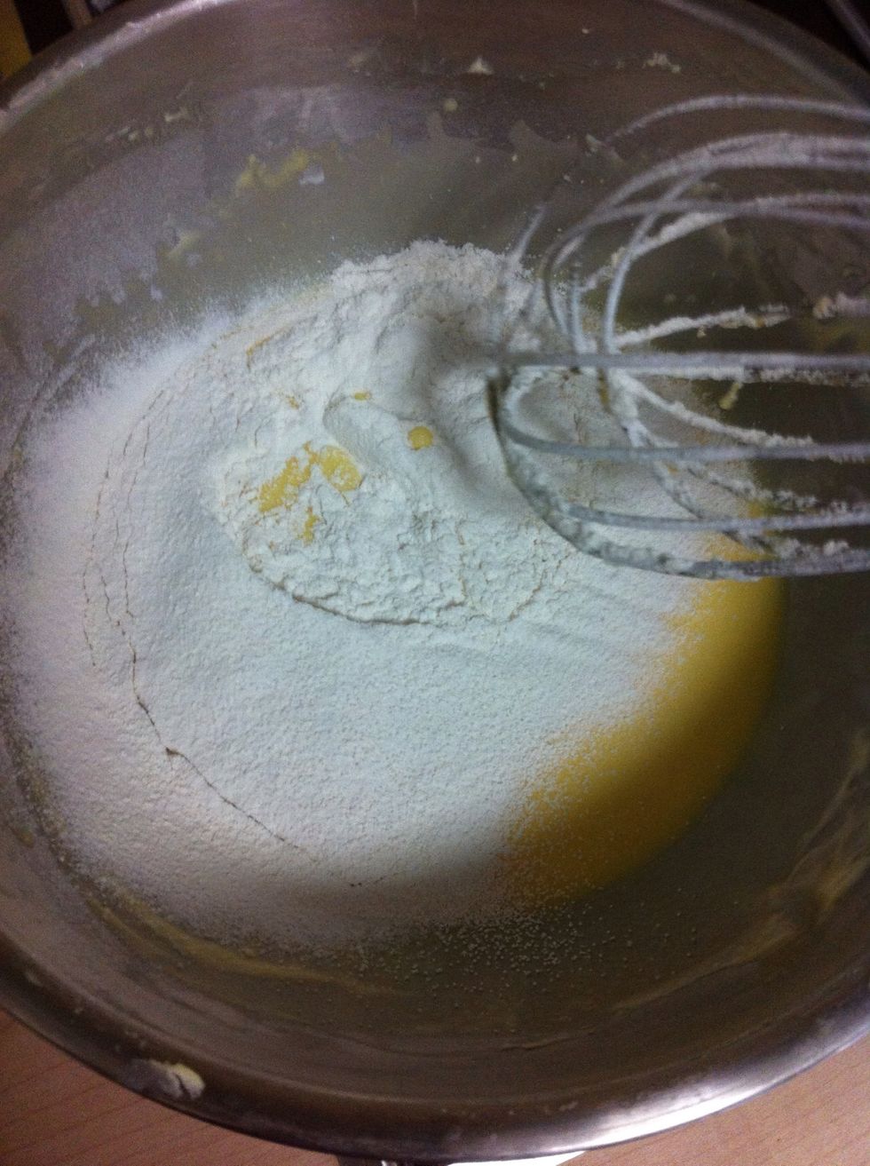Fold in the flour mixture