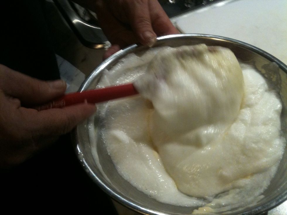 Fold in the whites carefully.