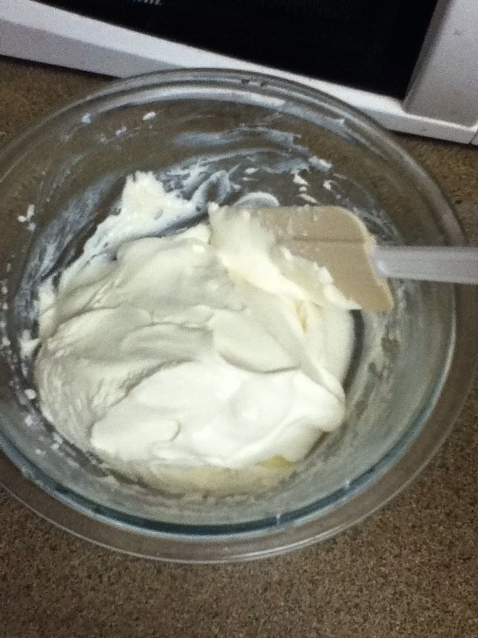 Fold in whipped toping until well mixed.