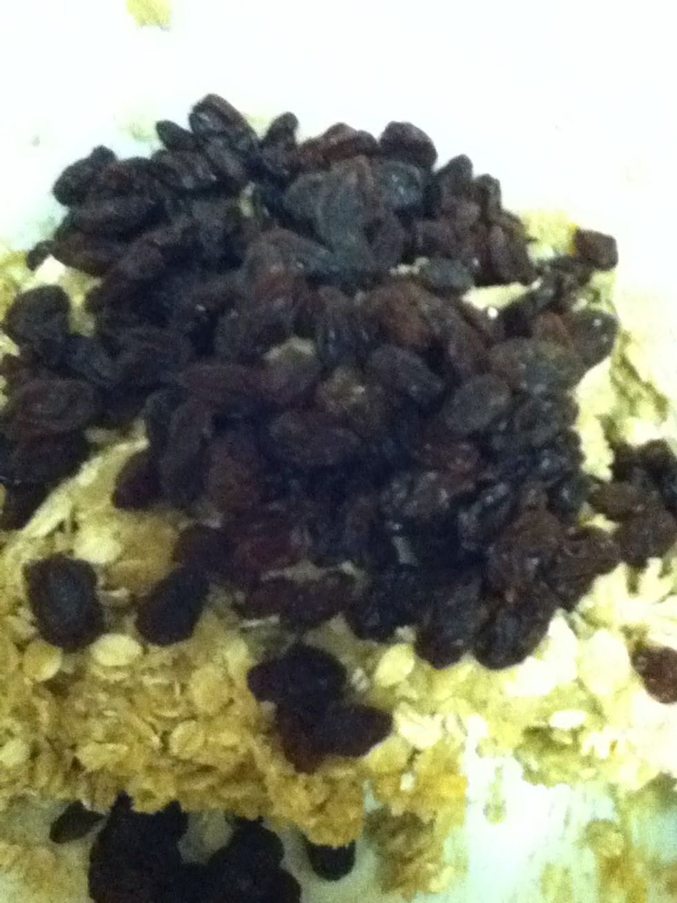 Fold in your raisins.
