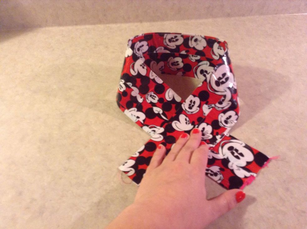 Fold into a breast cancer ribbon