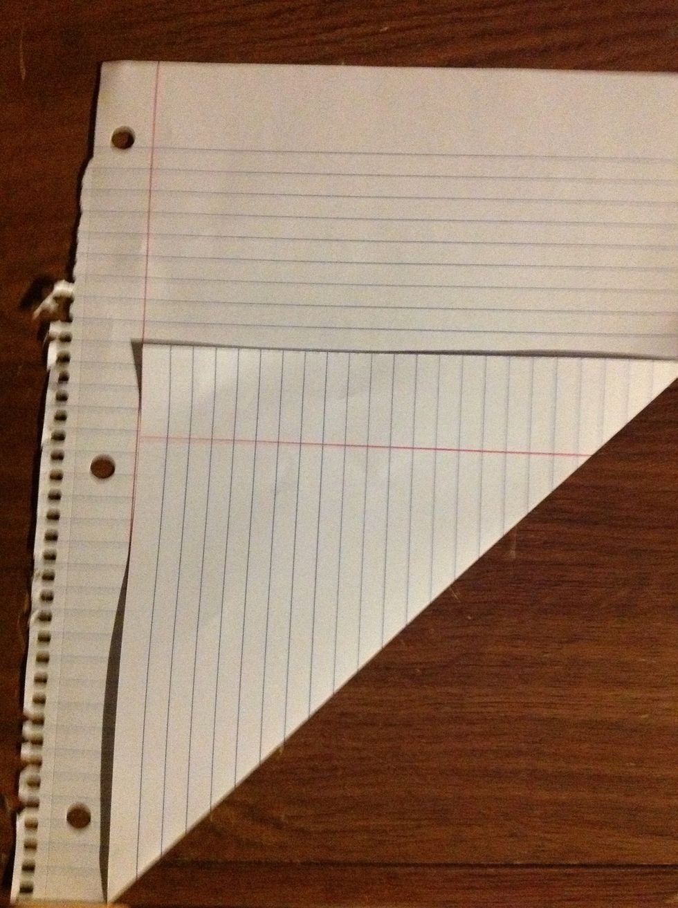 Fold inwards to create a triangle