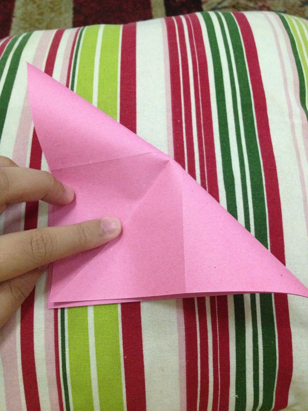 Fold it again along the other diagonal and unfold.