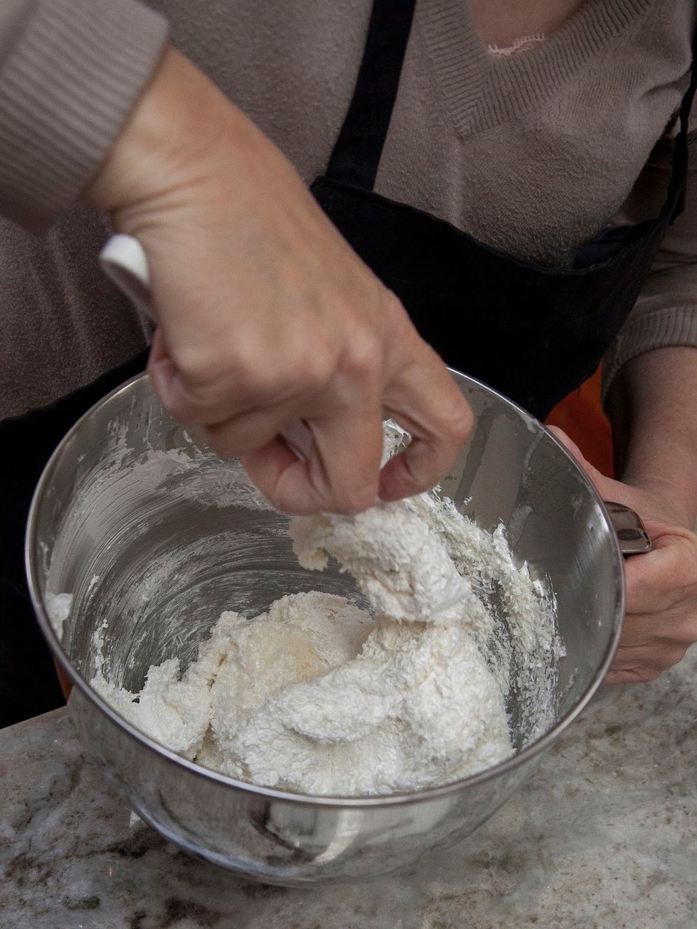 Fold it in gently with a spatula.