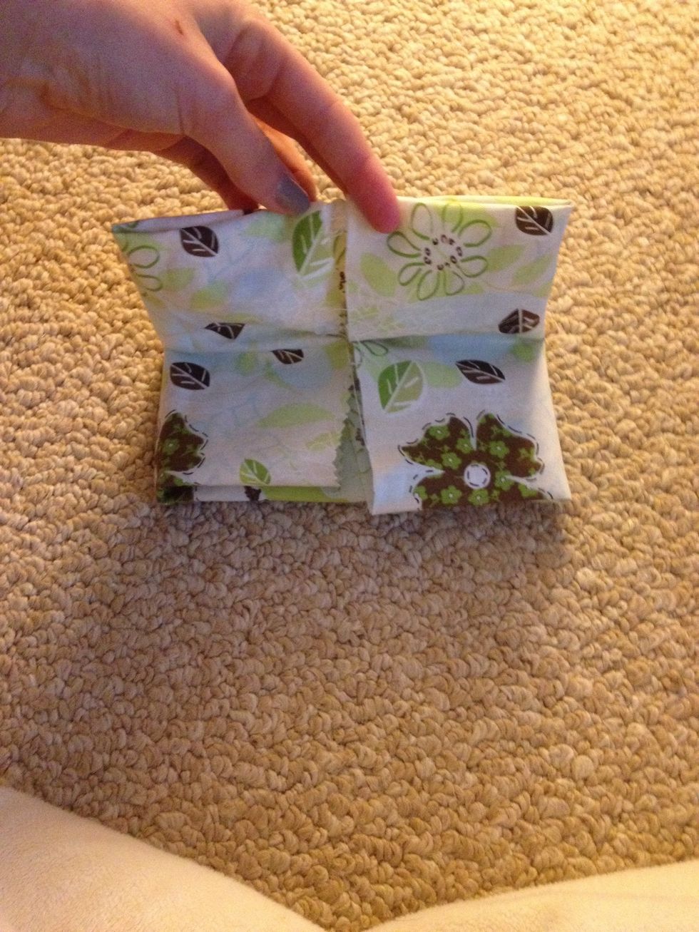 Fold it in half after the glue has dried