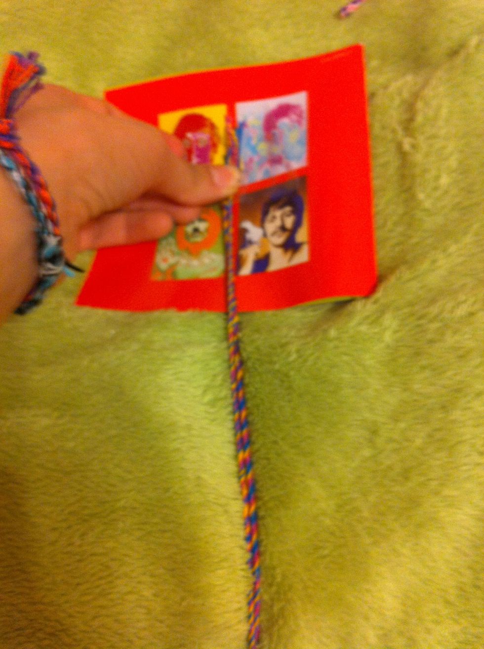 Fold it in half and let itself twist then tie an end knot