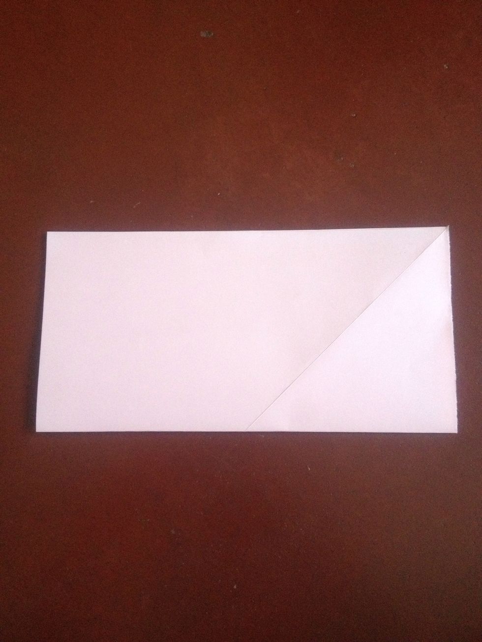 Fold it in half downward to make a crease and unfold.