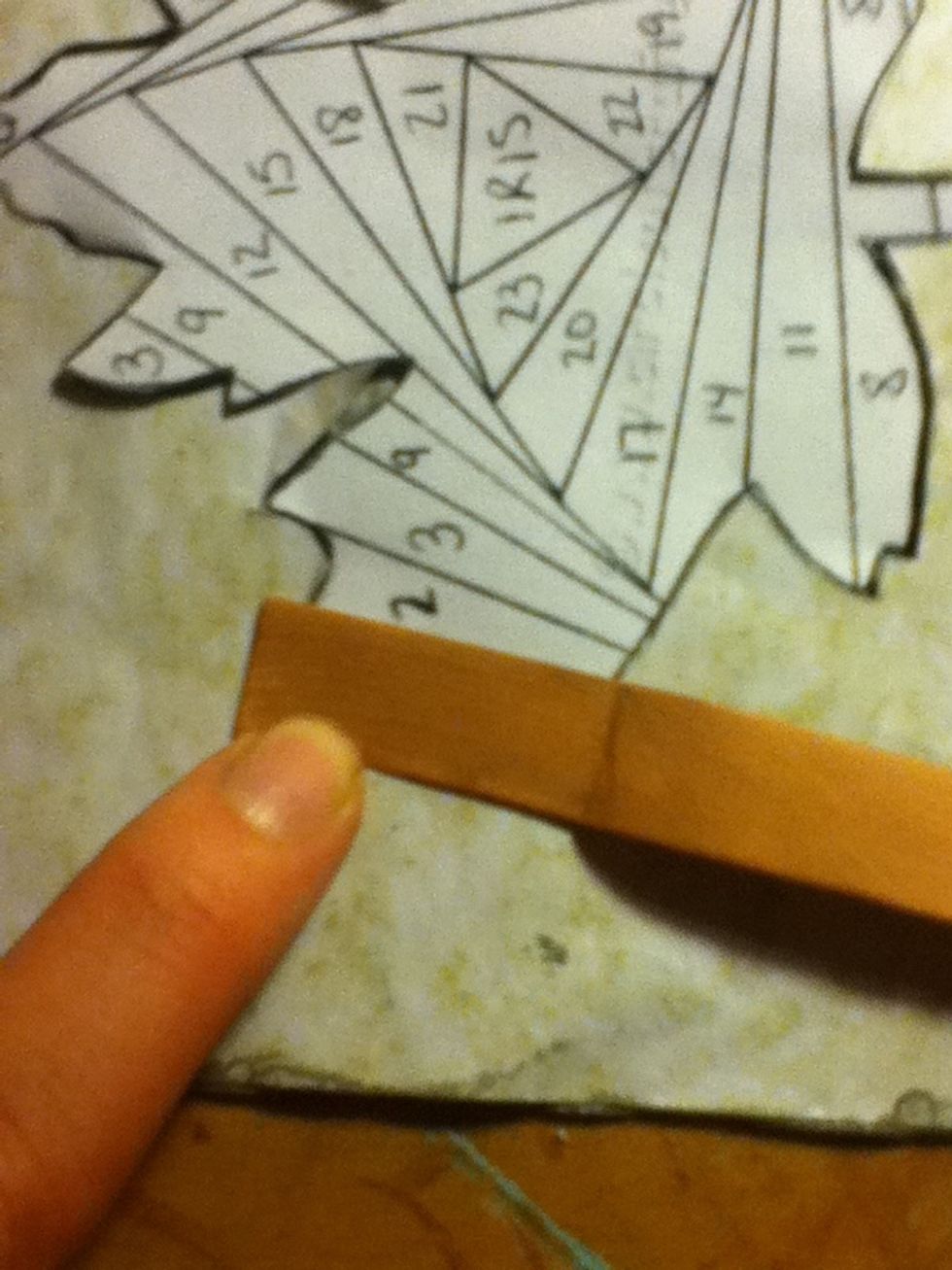 Fold it so it just is a little bigger than the thing on the template