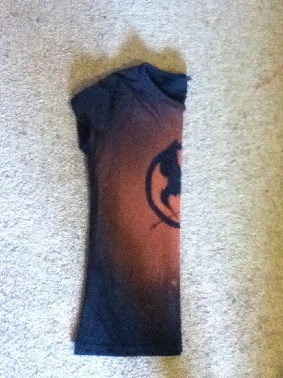 Fold it so the side seams meet. I made the mistake of folding it in half.