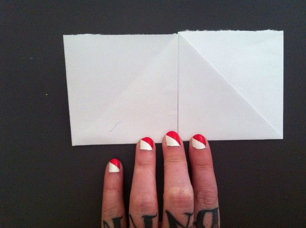Fold left edge to meet center like this. Open the doors (last two folds) &...