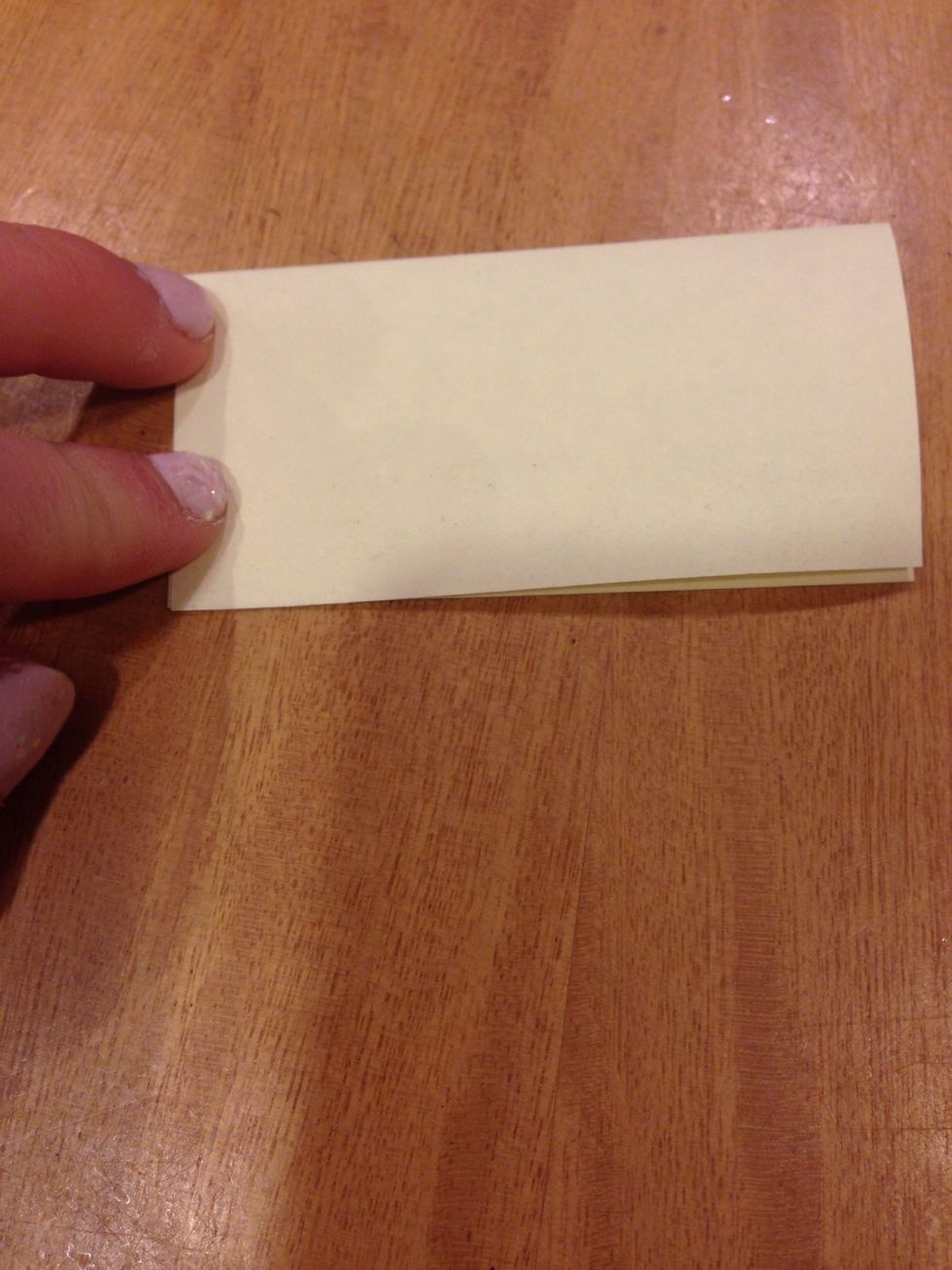 Fold. Make sure the sticky side is up so you don't have to pull it apart