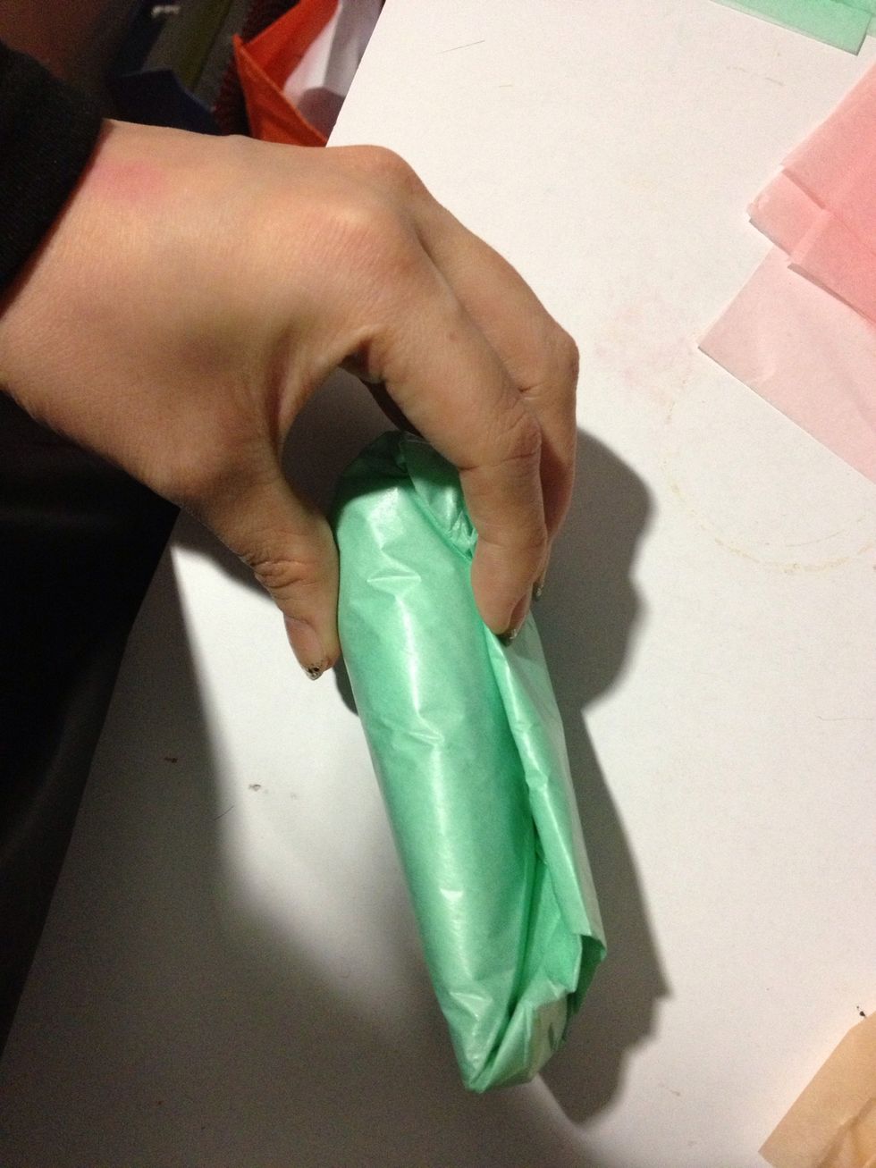 Fold neatly, u can tape it or use double sided tape to secure