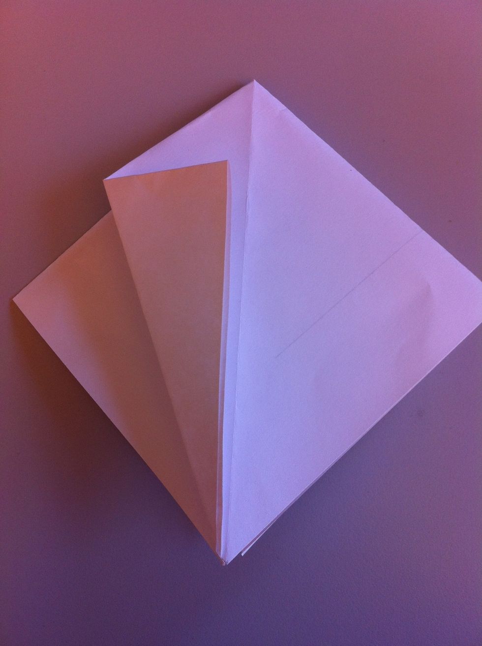 Fold on side to the middle. Repeat on other side, the flip over and do the same thing on that side.