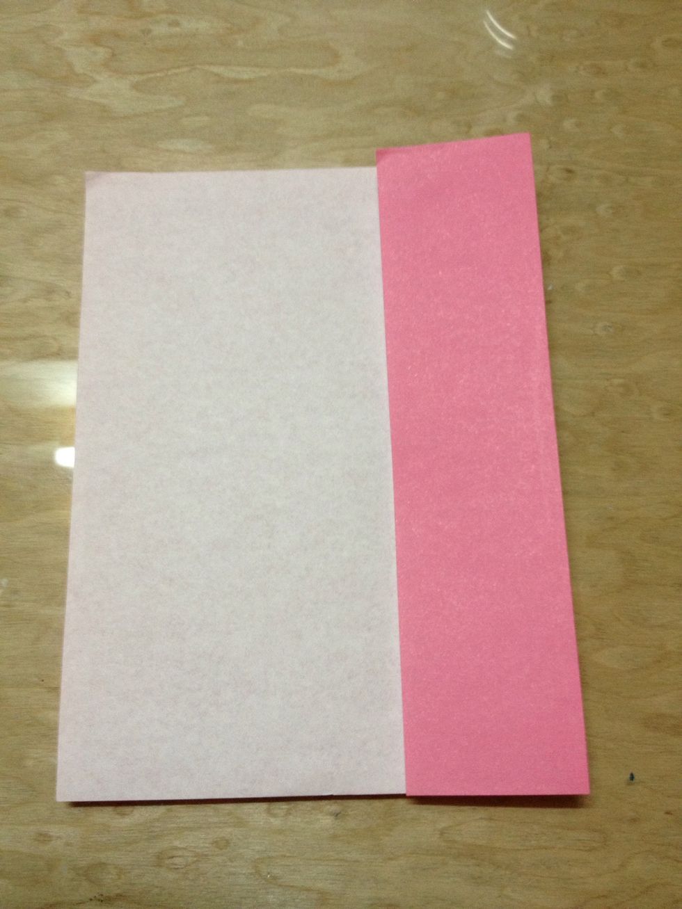 Fold one half so that it touches the guide line.