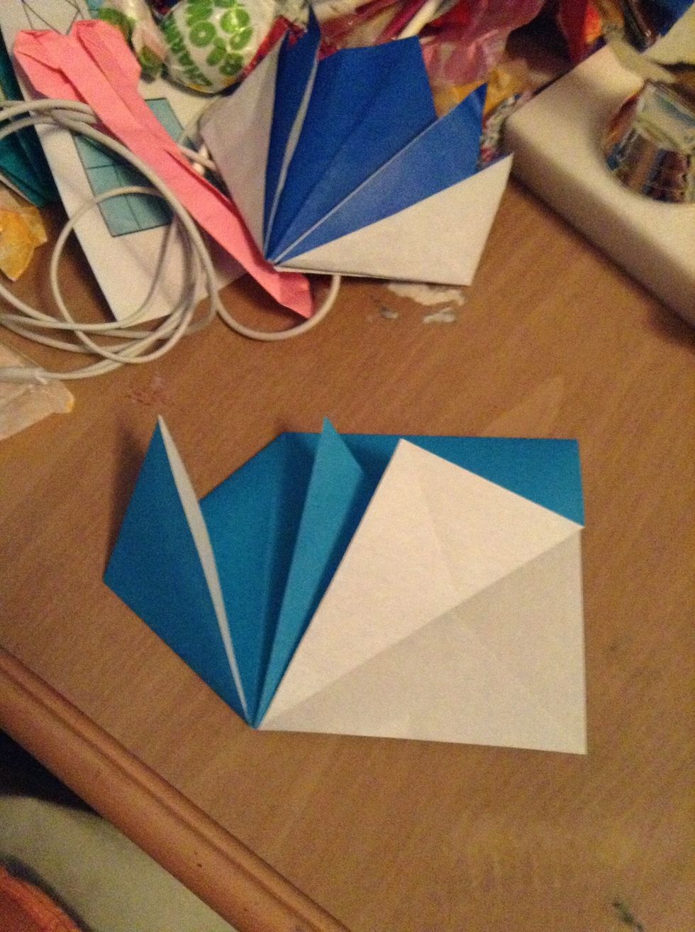 Fold one layer up to leave a little gap like the last