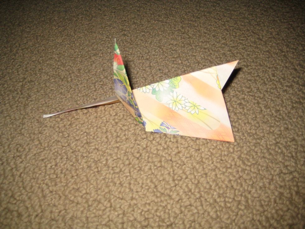 Fold one part of the front up.