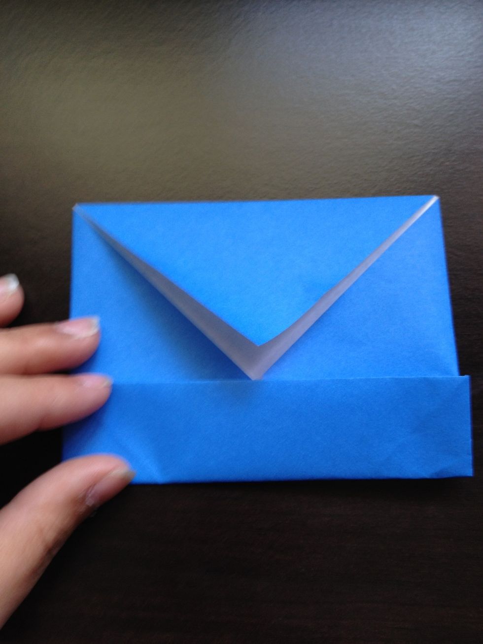Fold one side up to the middle.