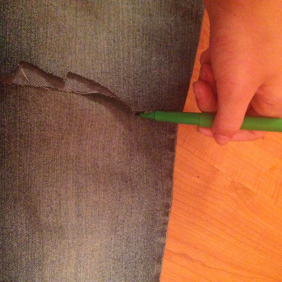 Fold over and draw another line....